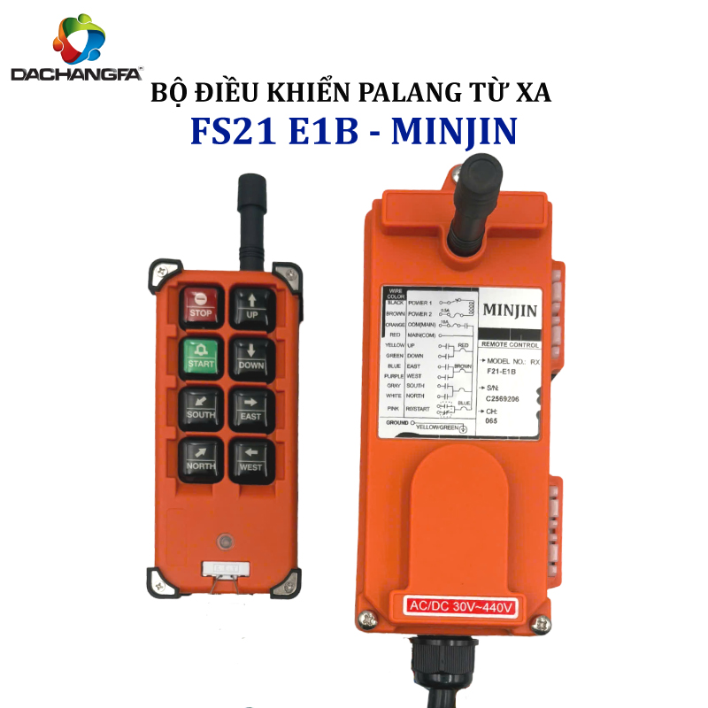 Bộ Điều Khiển Palang Từ Xa 8 Nút F21-E1B - AC/DC 30~440V - MINJIN