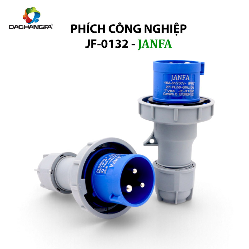 Phích Cắm Công Nghiệp - JF-0132 - 3P-16A-6h ( 2P+E /250V ) - JANFA