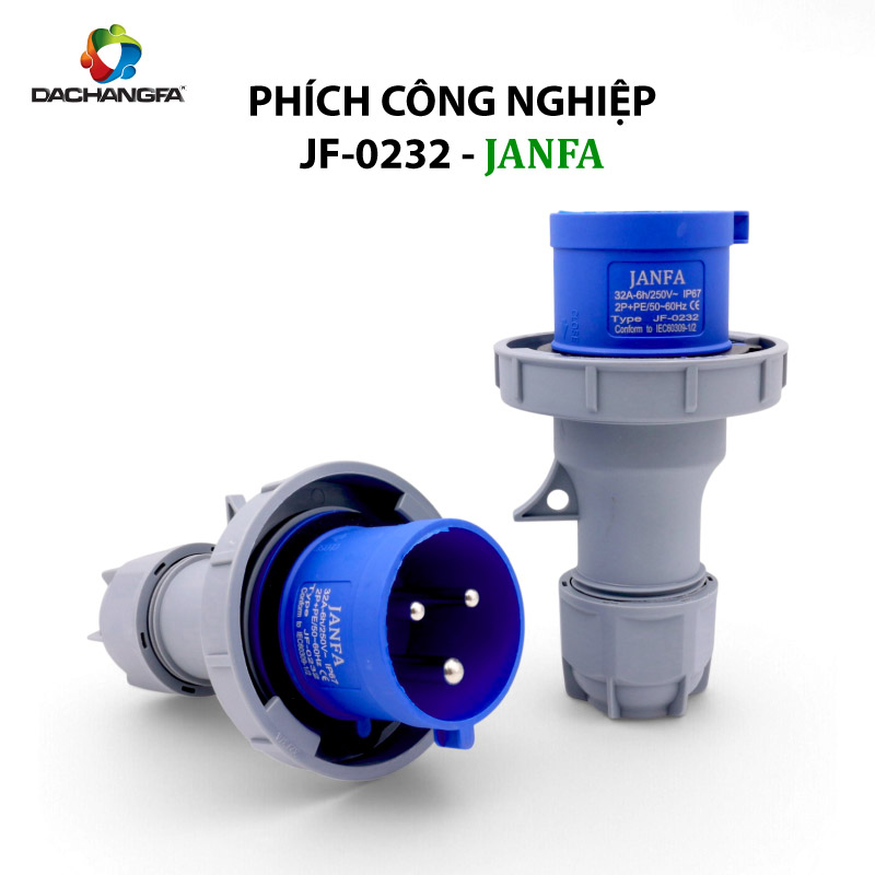 Phích Cắm Công Nghiệp - JF-0232 - 3P-32A-6h ( 2P+E /250V ) - JANFA