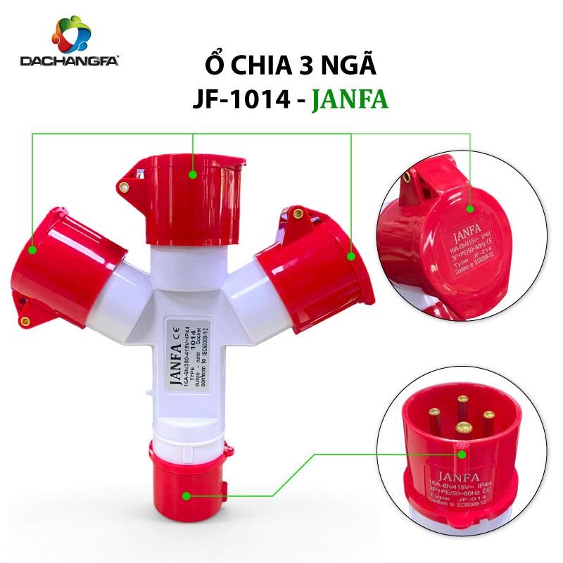 Ổ Chia 3 Ngã - JF-1014 - 4P-16A-6h ( 3P+E /415V ) - JANFA