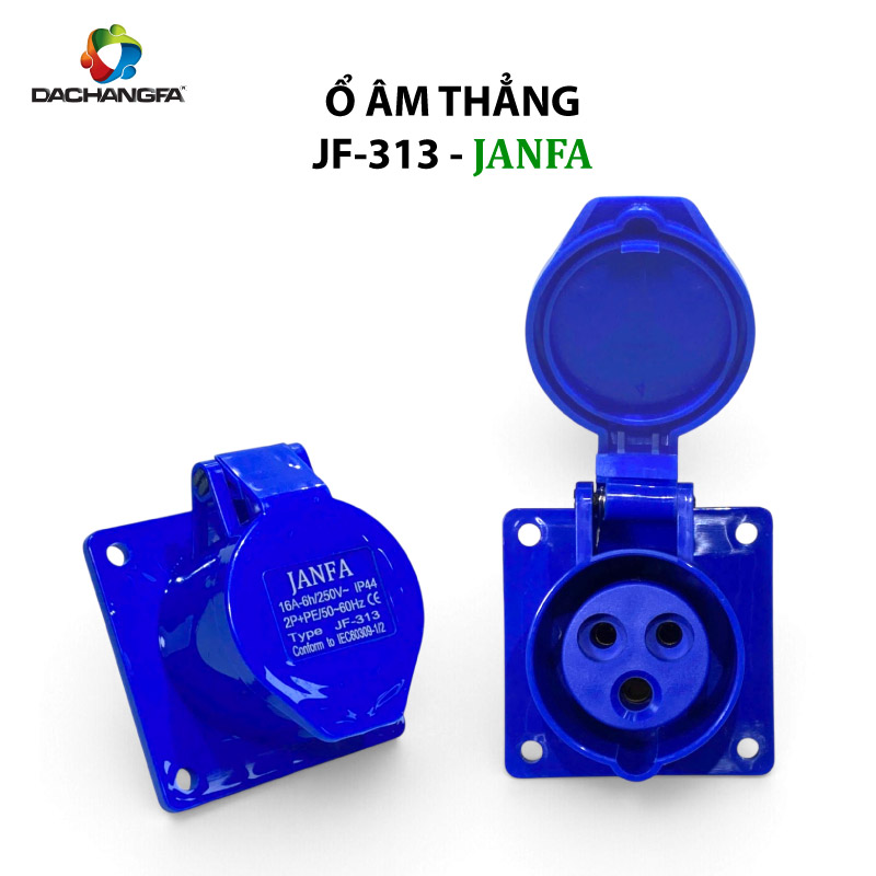 Ổ Âm Thẳng - JF-313 - 3P-16A-6h ( 2P+E /250V ) - JANFA
