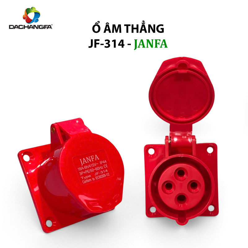Ổ Âm Thẳng - JF-314 - 4P-16A-6h ( 3P+E /415V ) - JANFA