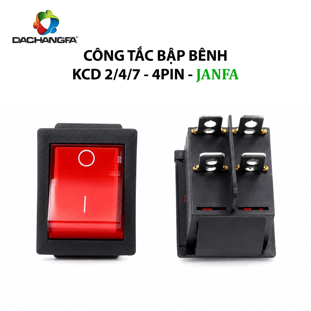 Công Tắc Đèn - Công Tắc Bập Bênh - KCD2/4/7 - 4Pin - JANFA