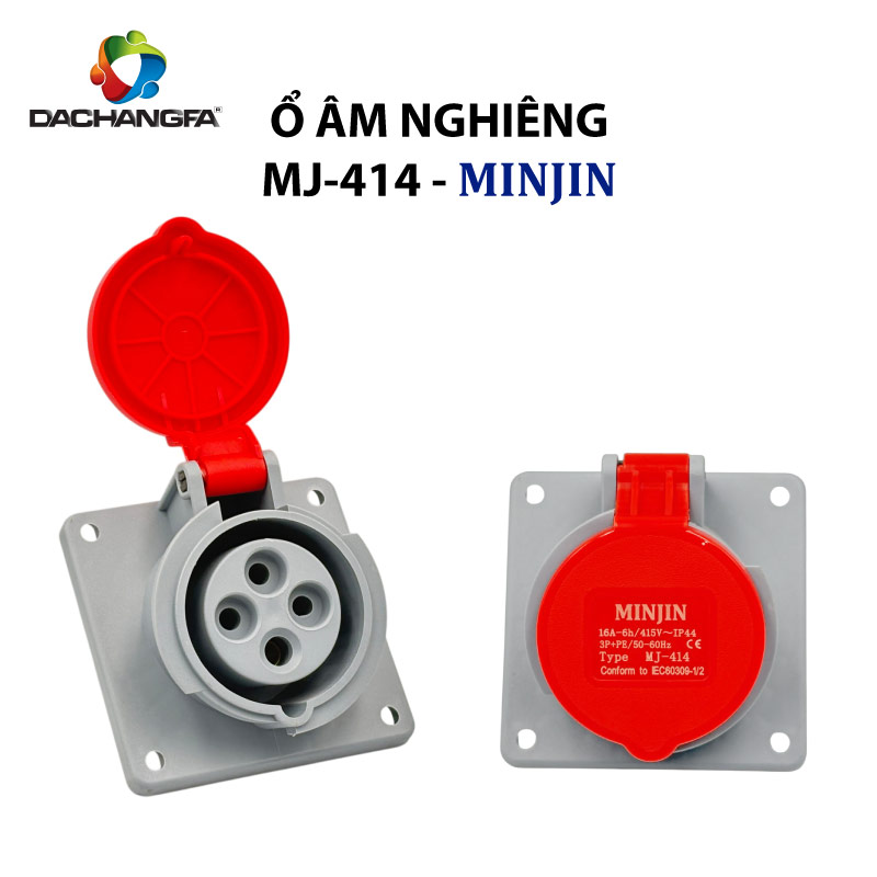 Ổ Âm Nghiêng - MJ-414 - 4P-16A-6h ( 3P+E /415V ) - MINJIN