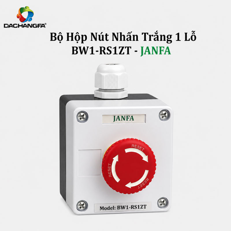 Bộ Hộp Nút Nhấn 1 Lỗ Trắng BW1-RS1ZT - JANFA