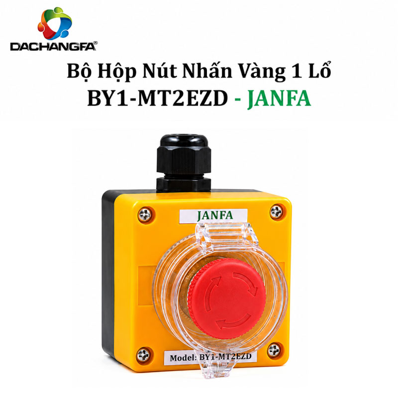 Bộ Hộp Nút Nhấn 1 Lỗ Vàng BY1-MT2EZD - JANFA