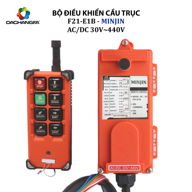 Bộ Điều Khiển Cầu Trục - Palang 8 Nút F21-E1B - AC/DC 30~440V - MINJIN