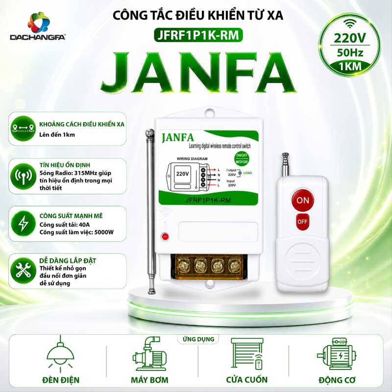 Công Tắc Điều Khiển Từ Xa JFRF1P1K-RM - JANFA
