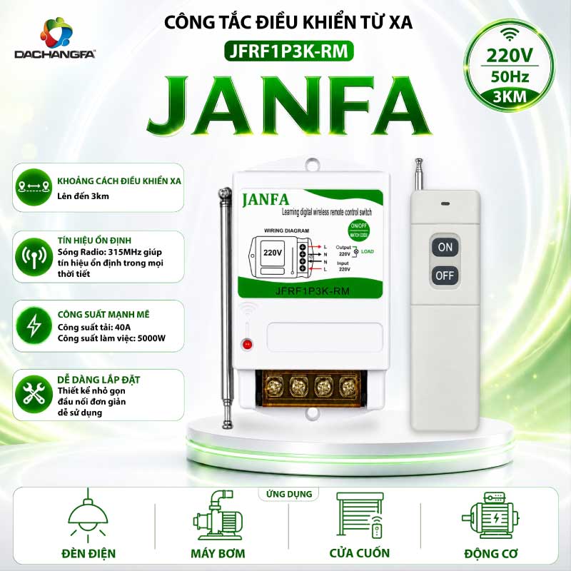 Công Tắc Điều Khiển Từ Xa JFRF1P3K-RM - JANFA