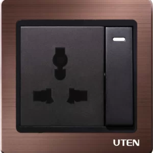 Công tắc 1 chiều - 2 Chiều ổ cắm 3 chấu vuông Series A5GK11Z13/N- A5GK12Z13/N - UTEN