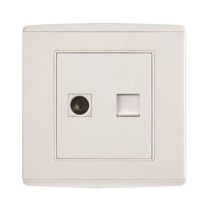 Ổ cắm Tivi và điện thoại vuông Series V4.0G-TVTEL - UTEN