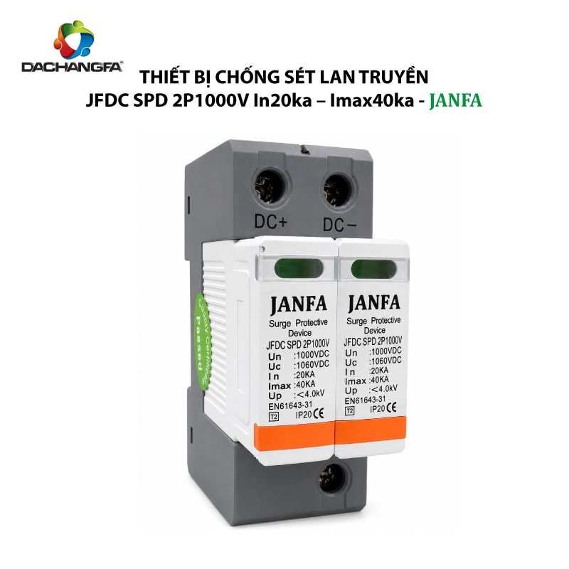 Thiết Bị Chống Sét Lan Truyền JFDC SPD 2P1000V In20ka - Imax40ka - JANFA