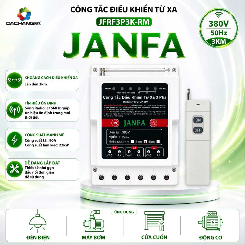 Công Tắc Điều Khiển Từ Xa JFRF3P3K-RM - JANFA