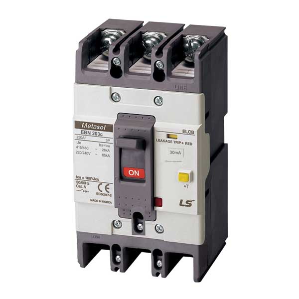 Cầu dao điện ELCB 3P loại khối chống rò điện - EBN203c - LS