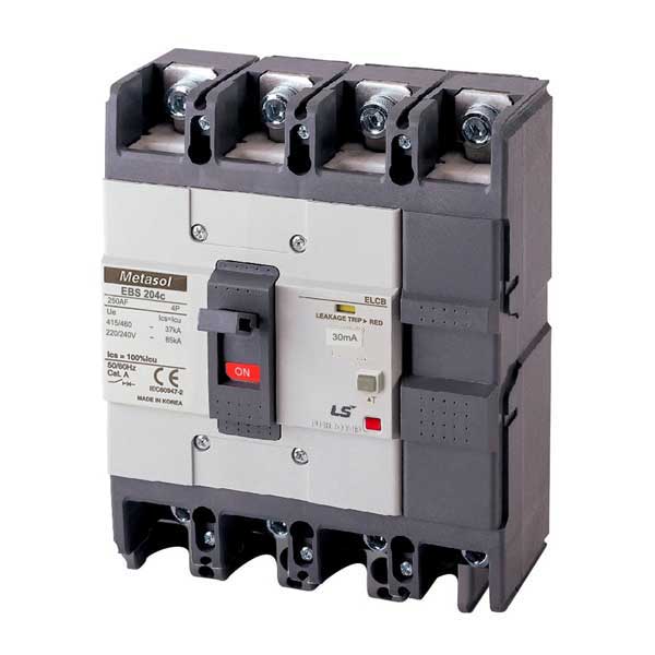 Cầu dao điện ELCB 4 cực loại khối chống rò điện - EBS204c - LS