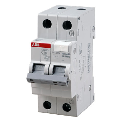 RCBO - CẦU DAO BẢO VỆ QUÁ TẢI VÀ CHỐNG DÒNG RÒ 1P+N GSJ201 - ABB