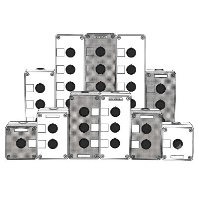 HỘP NÚT NHẤN - ỐC CỐ ĐỊNH - NHÃN MICA