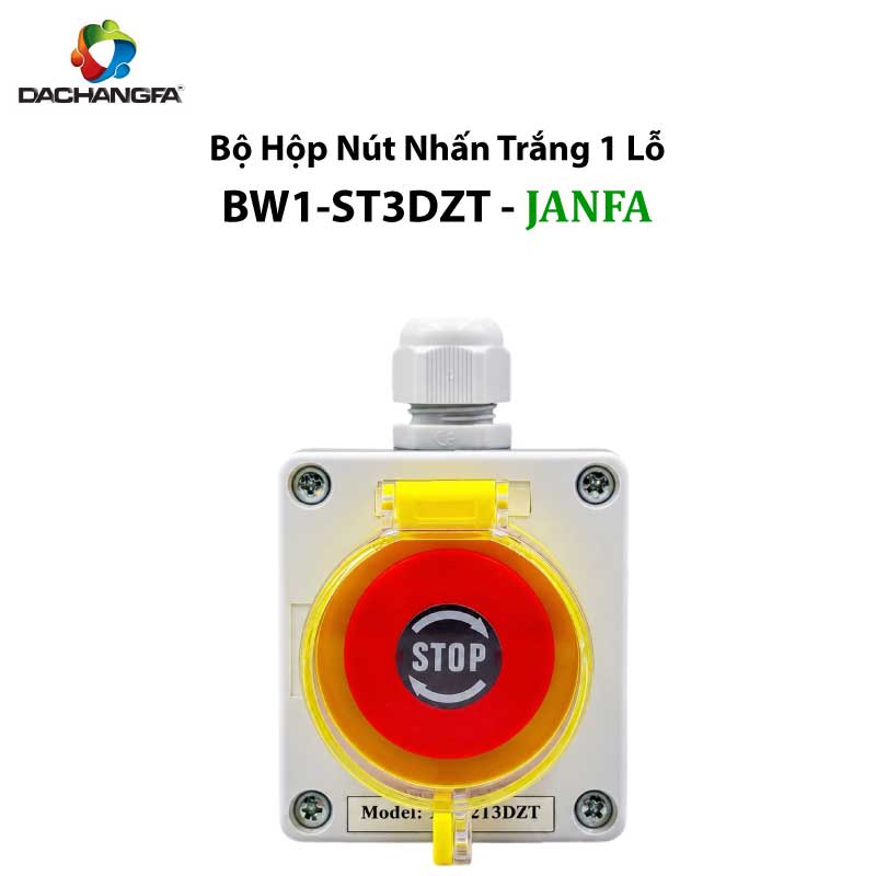 Bộ Hộp Nút Nhấn 1 Lỗ Trắng BW1-ST3DZT - JANFA